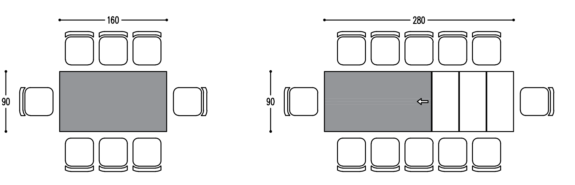 TECNICO 160X90 3 PROLUNGHE